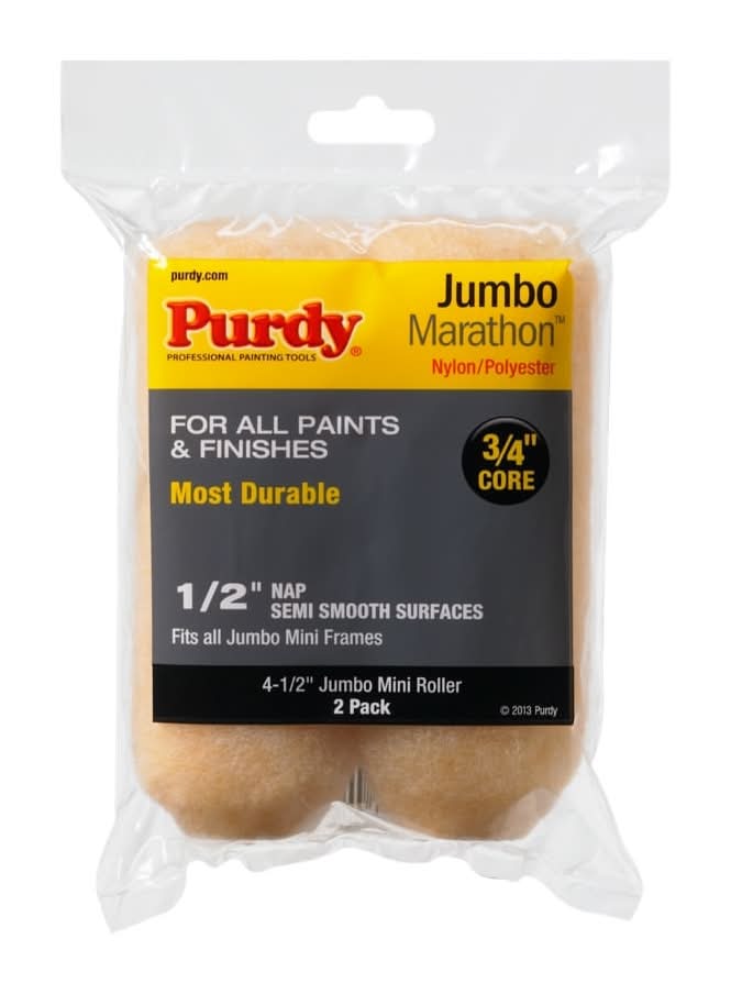 Purdy 2 -Pack 4.5-in x 1/2-in Nap Marathon Mini Natural Paint Roller Cover