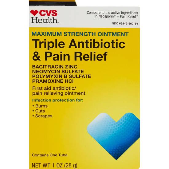 CVS Health Triple Antibiotic & Pain Relief Maximum Strength Ointment, 1 OZ