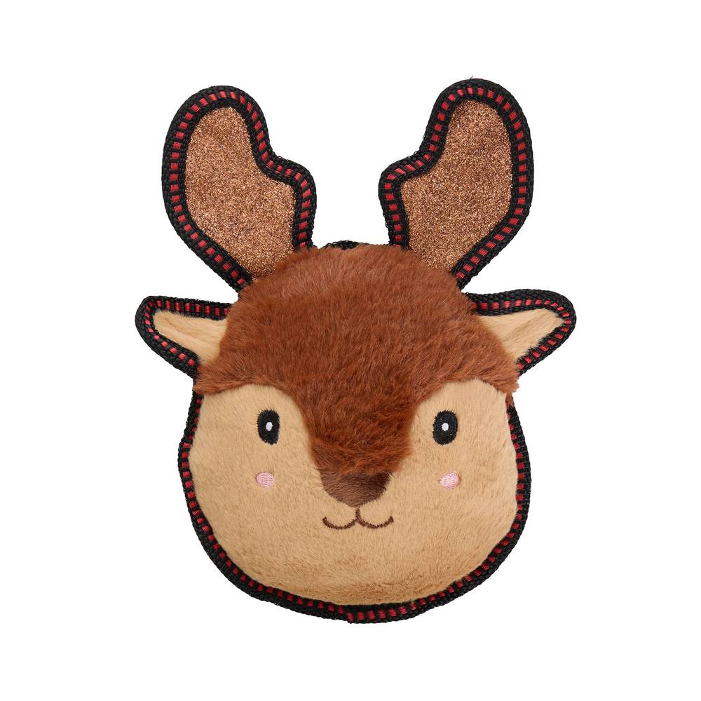 Merry & Bright Reindeer Crinkle Cutie Dog Toy, Brown