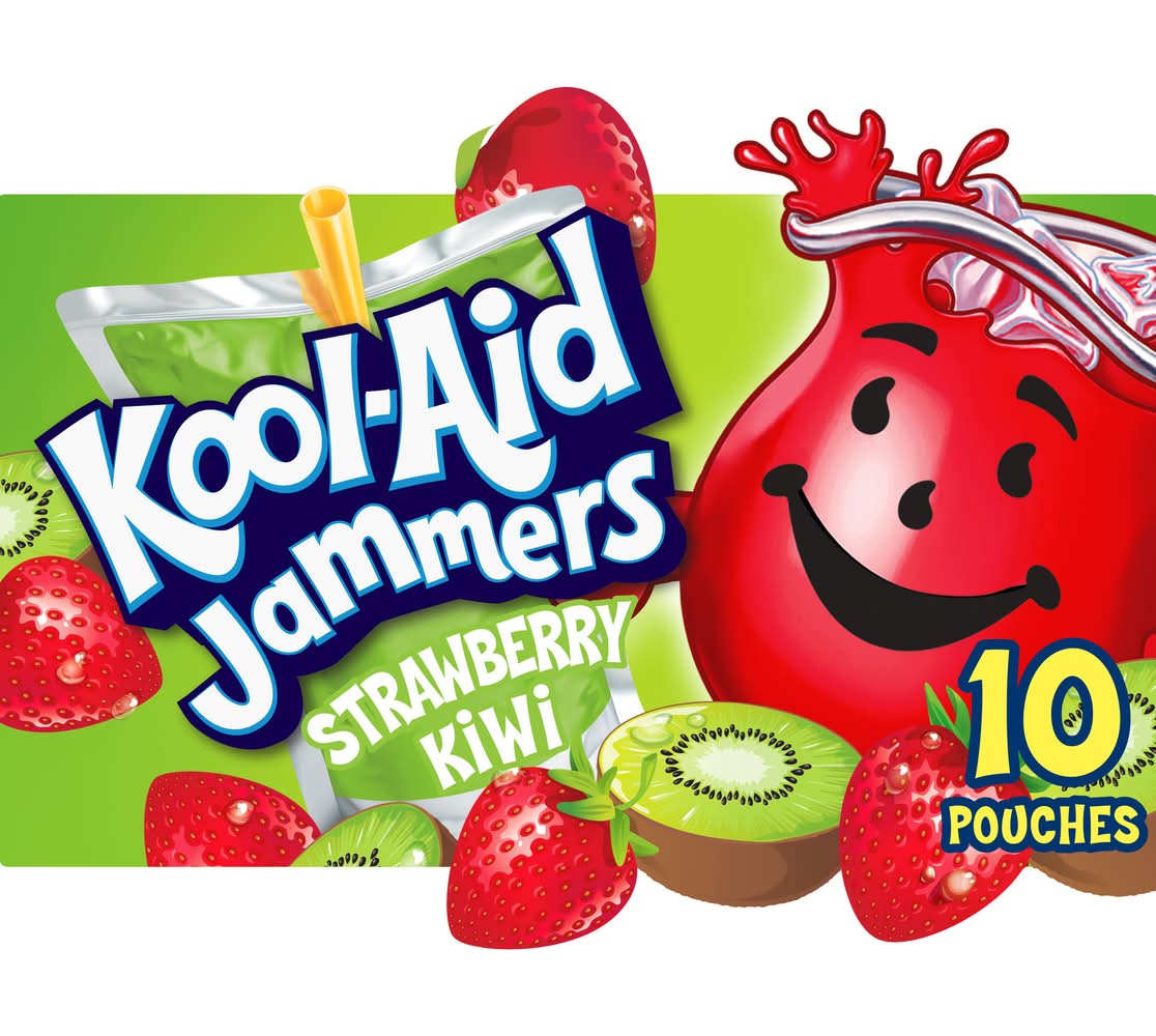 Kool-Aid Jammers Flavored Drink, Strawberry Kiwi (10 x 6 fl oz)