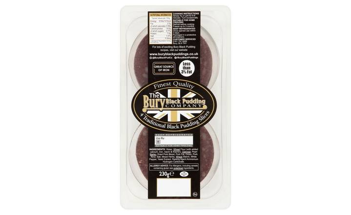The Bury Black Pudding Company 4 Traditional Black Pudding Slices 230g (383633)