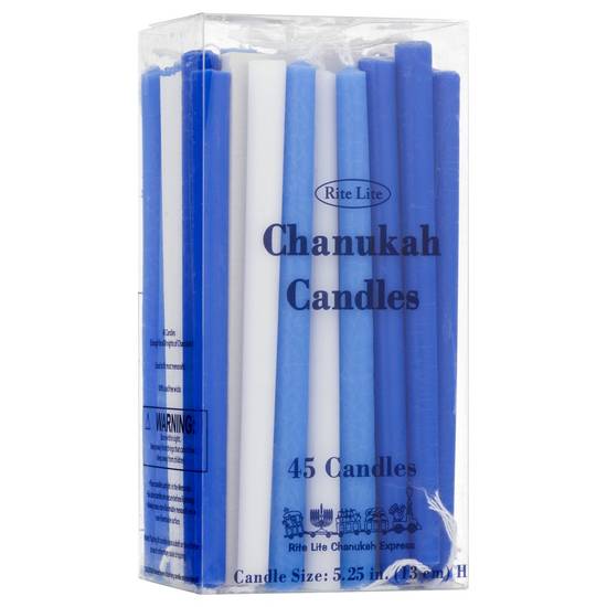 Rite Lite 5.25" White & Blue Chanukah Candles (45 ct)