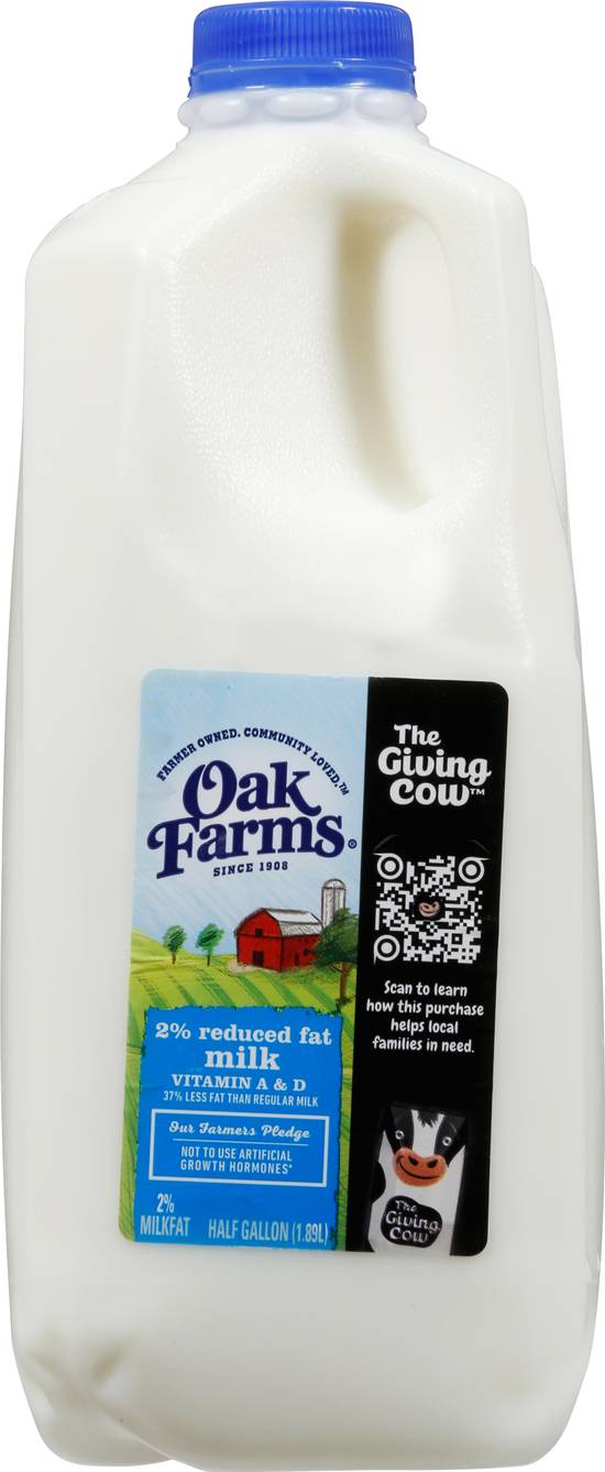 Oak Farms 2% Reduced Fat Milk (1/2 gal)