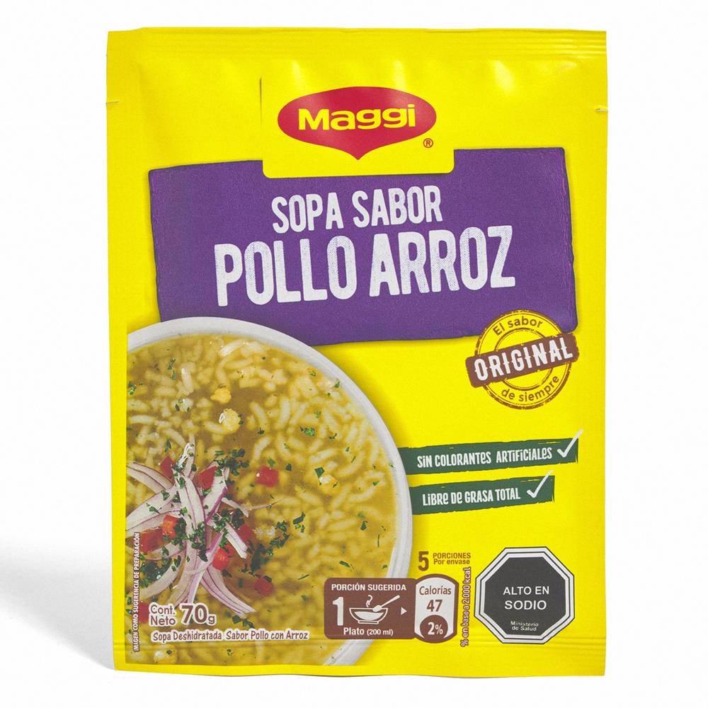 Maggi · Sopa de pollo con arroz (70 g)