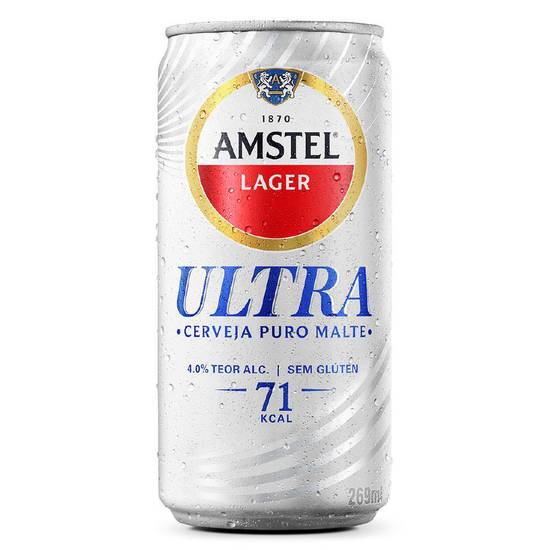 Amstel ultra cerveja lager puro malte sem glúten (269 ml)