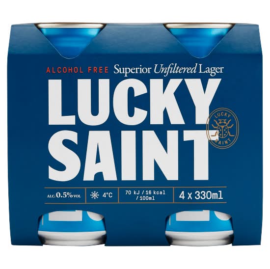 Lucky Saint Alcohol Free Lager (4 x 330ml)