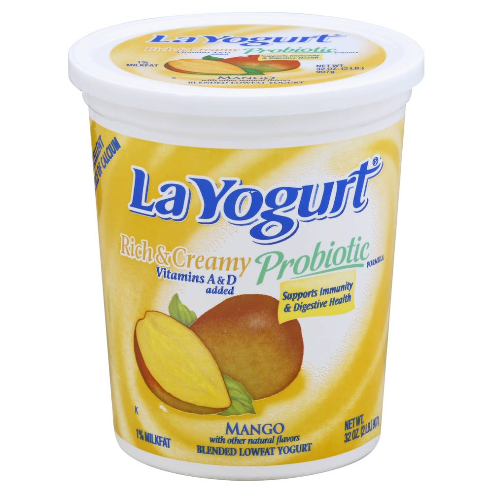 La Yogurt 1% Lowfat Probiotic Mango Flavor Blended Yogurt (32 oz)