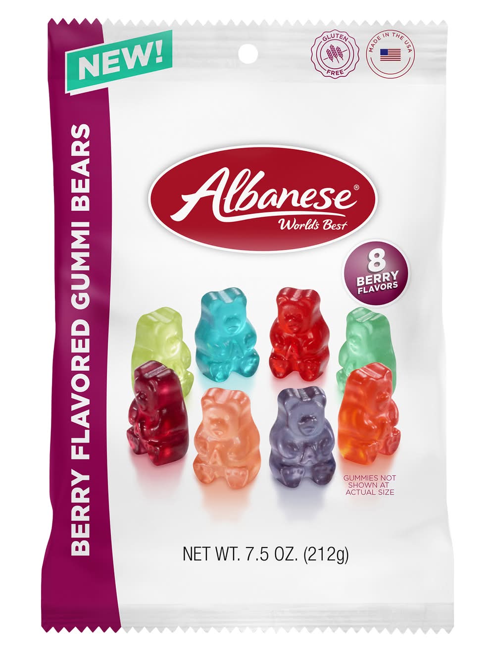 Albanese World's Best Gummi Bears, Berry (7.5 oz, 8 ct)
