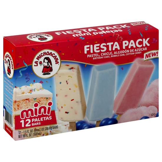 La Michoacana Mini Fiesta pack Ice Cream Bars (12ct)