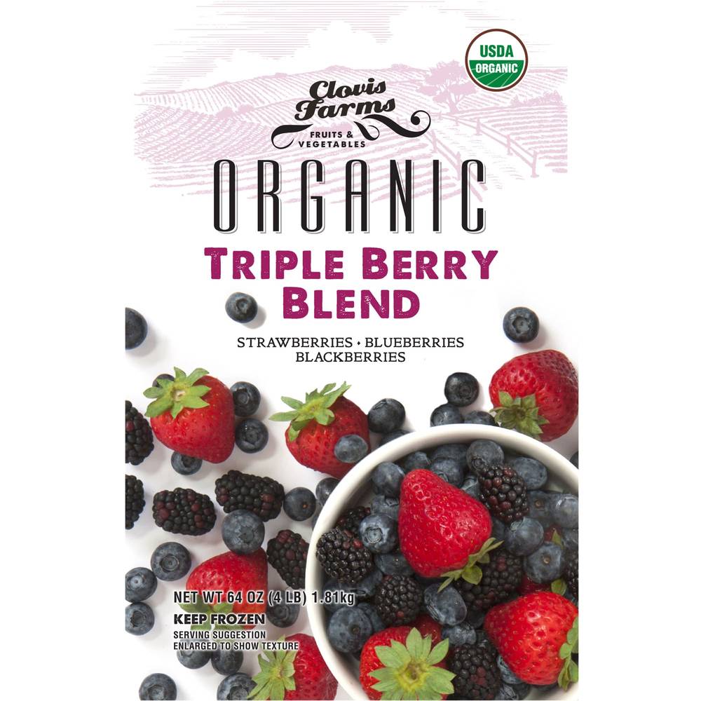 Clovis Farms Organic 3 Berry Blend, 4 lbs