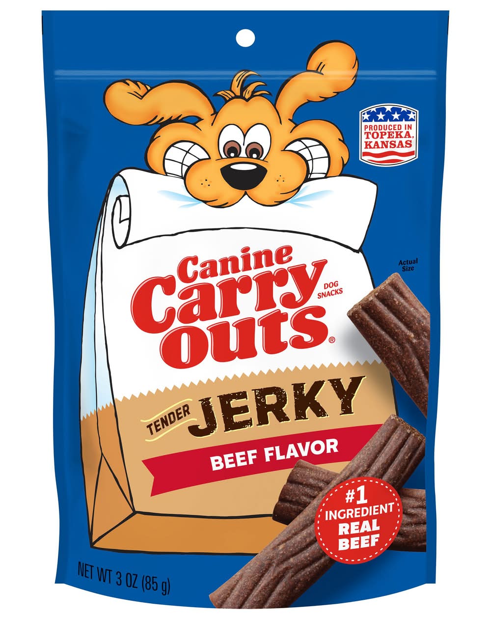 Canine Carry Outs Tender Jerky Dog Treats, Beef (3 oz)