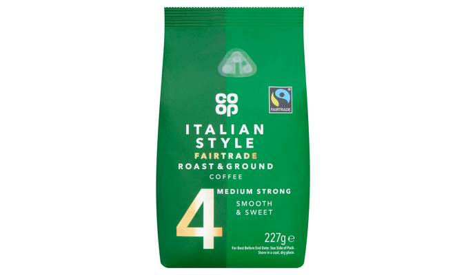 Co-op Fairtrade Italian Style Roast & Ground Coffee 227g