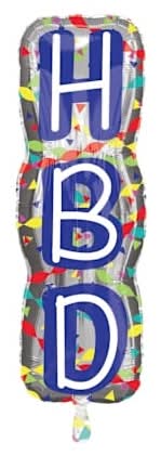 INFLATED Stacked 'HBD' Birthday Balloon 25in