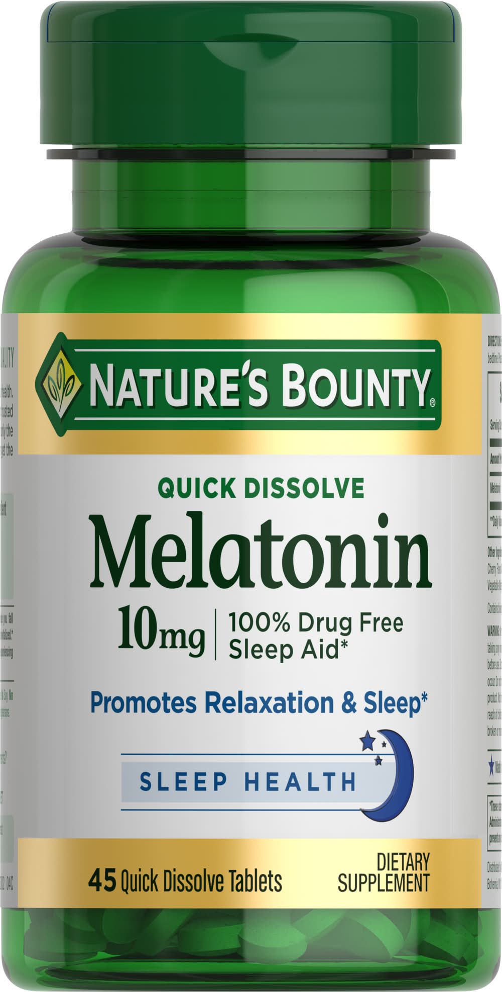 Nature's Bounty Quick Dissolve Melatonin 10mg (3.2 oz, 45 ct)