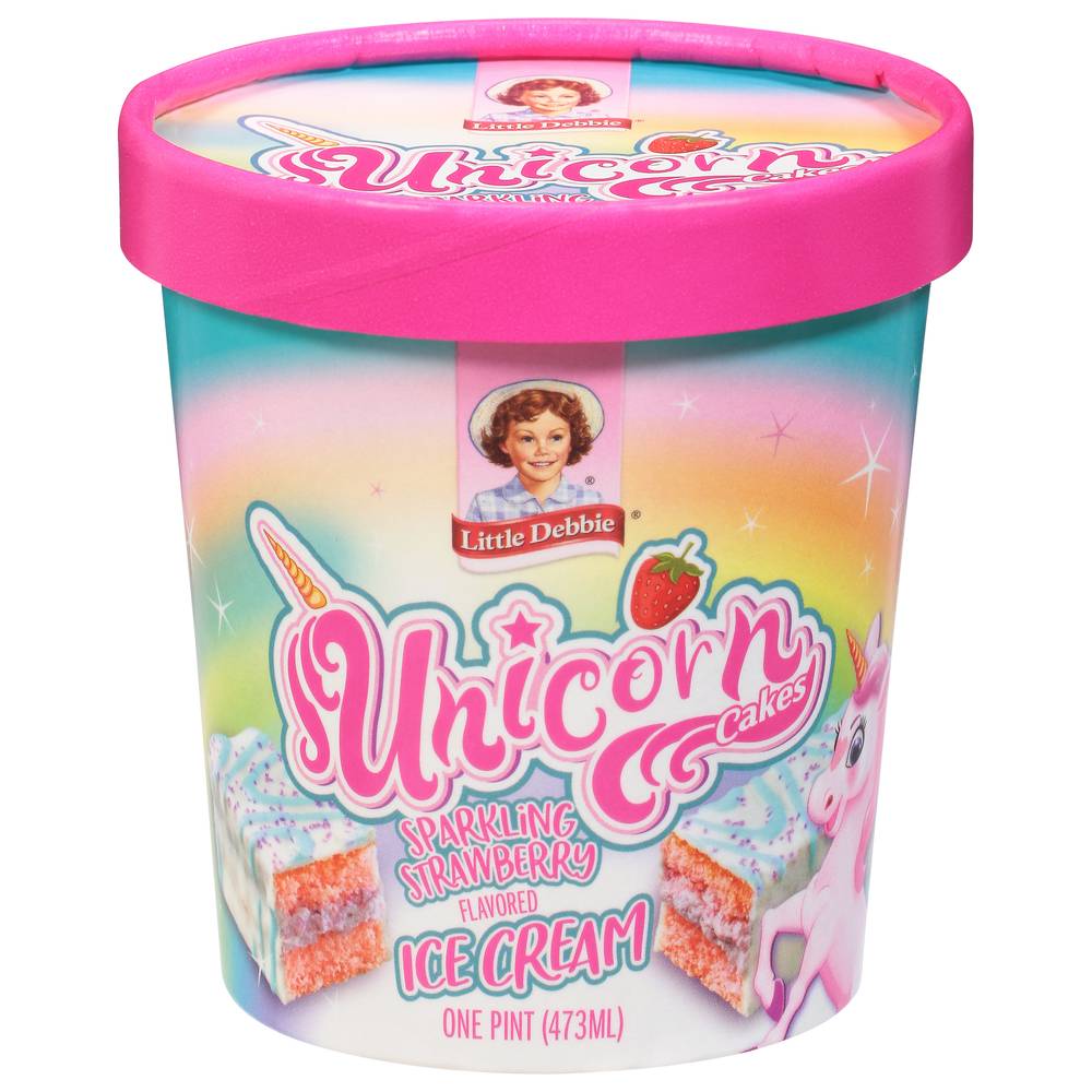 Little Debbie Unicorn Cakes Sparkling Strawberry Flavored Ice Cream