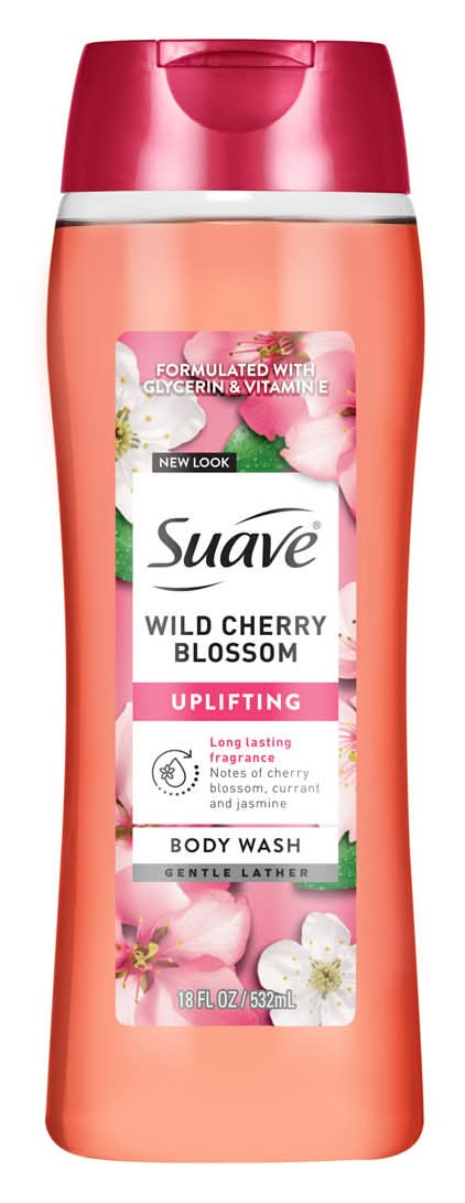 Suave Wild Cherry Blossom Moisturizing Body Wash With Glycerin & Vitamin E Hydrating Skin Cleanser Long Lasting Scent Paraben Free 18 Fl Oz