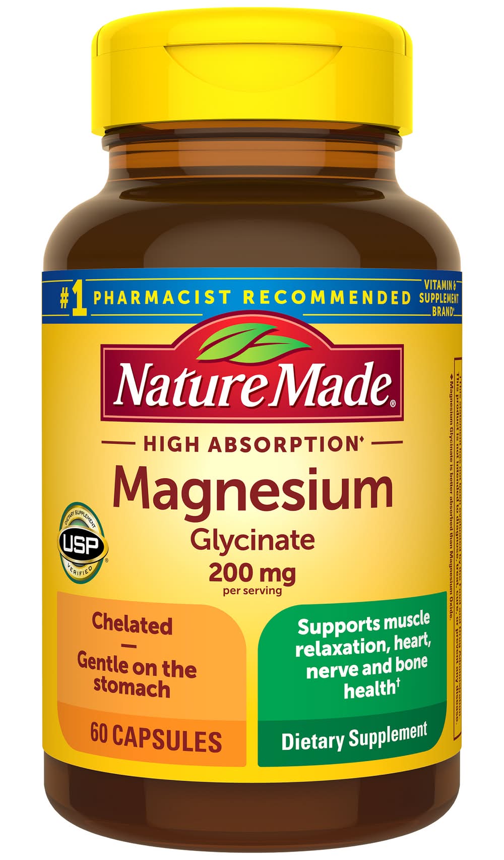 Nature Made Magnesium Glycinate 200 mg Capsules (4.8 oz)