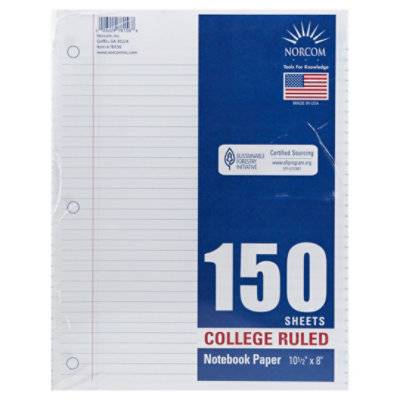 Top Flight Filler Paper College Rule 150 Sheets - Each