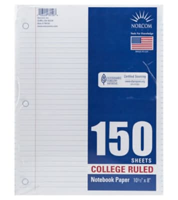 Top Flight Filler Paper College Rule 150 Sheets - Each