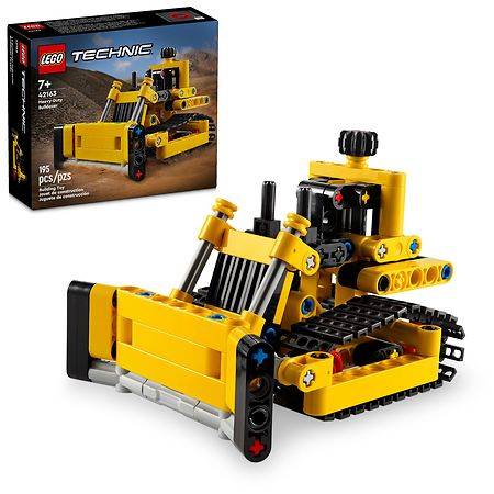 LEGO Technic Heavy-Duty Bulldozer Building Set 42163, Yellow (195 ct)