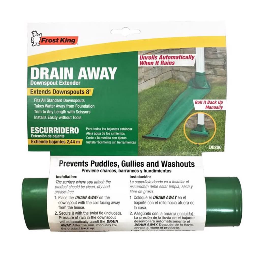 Frost King Drain Away 0.1 In. H X 7.25 In. W X 8 Ft. L Green Vinyl Downspout Extension