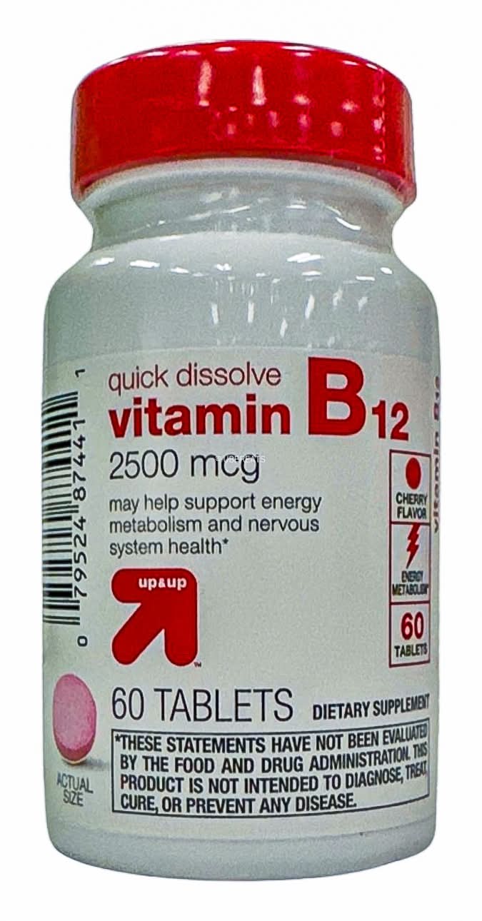 up&up Quick Dissolve Vitamin B12 Tablets, Cherry (60 ct)