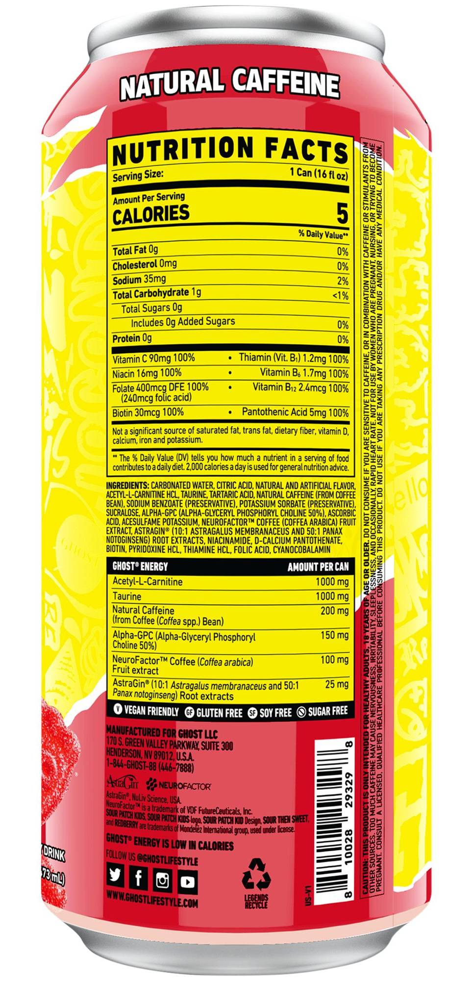 Ghost Sour Patch Kids Energy Drink Delivery Near Me | Order Online | Uber  Eats