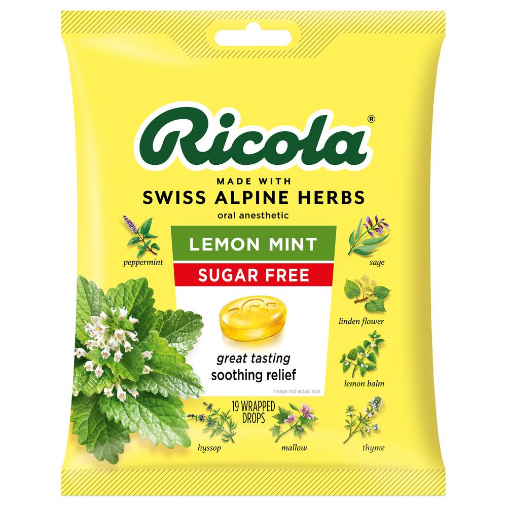 Ricola Lemon Mint Herb Throat Drops (0.14 oz, 19 ct)