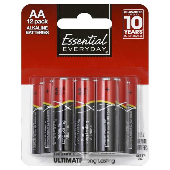 Essential Everyday Alkaline Aa Batteries (12 ct)