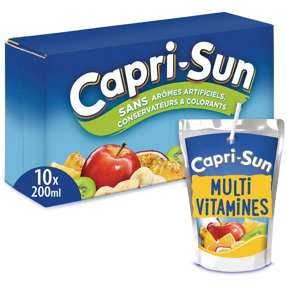Boisson aux fruits multivitamines CAPRI-SUN - le pack de 10 poches de 20cL