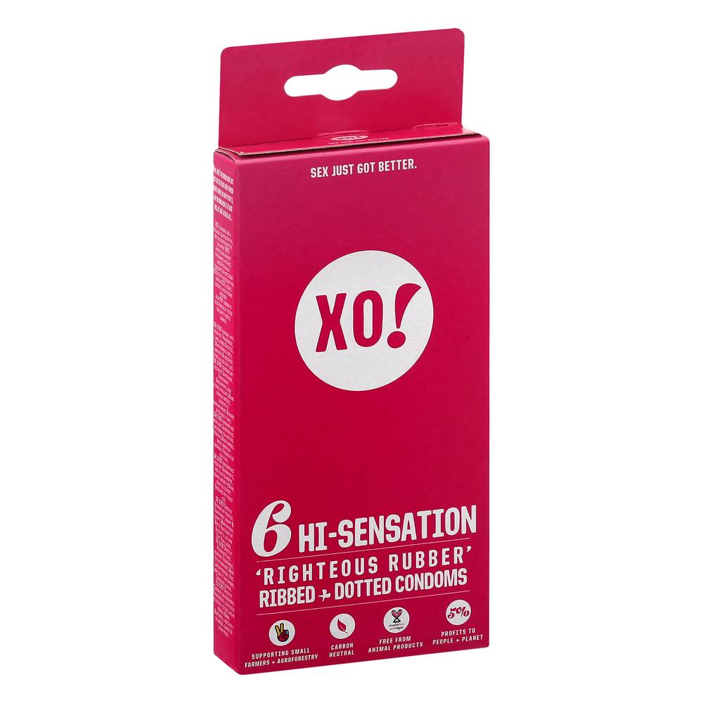 Xo! Ribbed & Dotted Hi-Sensation Condoms (6 pack)