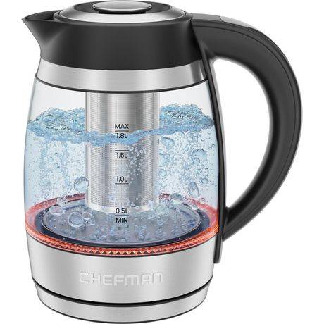 Chefman Lightning 1750w With Tea Infuser Stainless Steel Electric Kettle