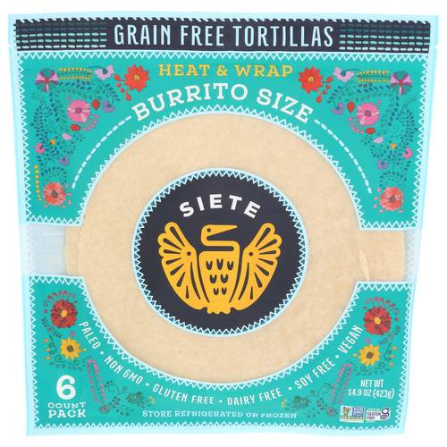 Siete Burrito Size Tortillas 6 Count