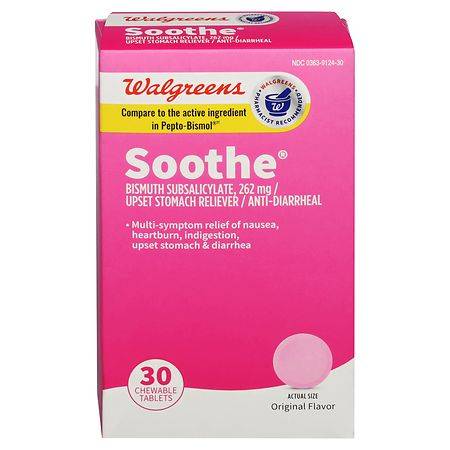 Walgreens Soothe Antacid Children's Bubble Gum Chewable Tablets (30 ct)