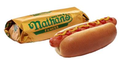 Nathans Hot Dog 1/4 Lb. Hot - Each