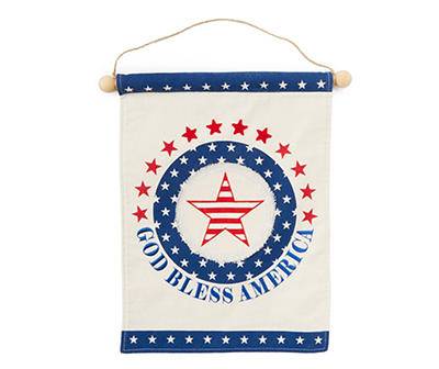 "God Bless America" Stars Hanging Wall Banner