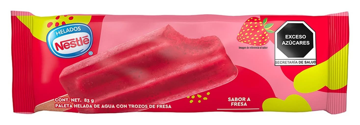 Helados Nestlé · Paleta helada de agua con trozos de fruta, fresa (83 g)