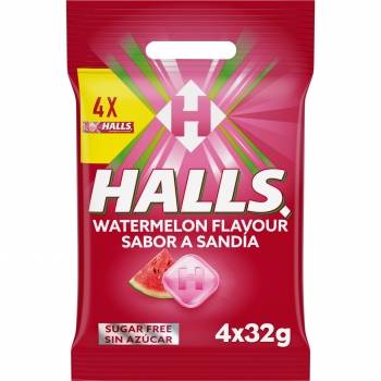 Caramelos sabor sandía sin azúcar Halls 128 g.