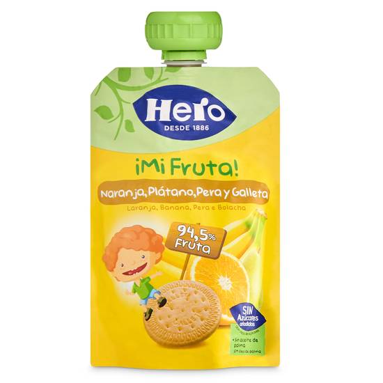 Puré de frutas y galleta Hero bolsa 100 g