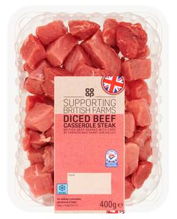 Co-op British Diced Beef Casserole Steak 0.400kg