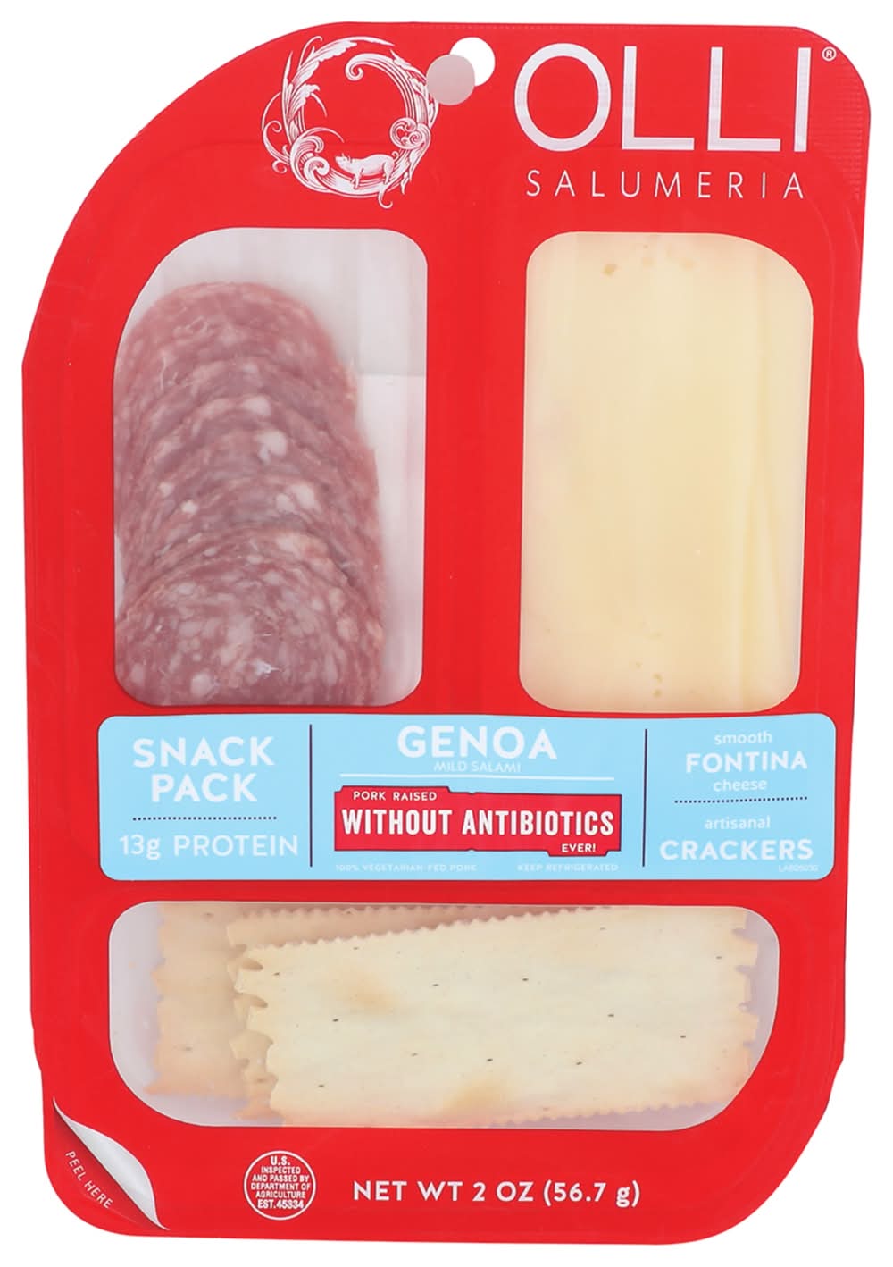 Olli Salumeria Snack Pk Genoa Fontina Cracker