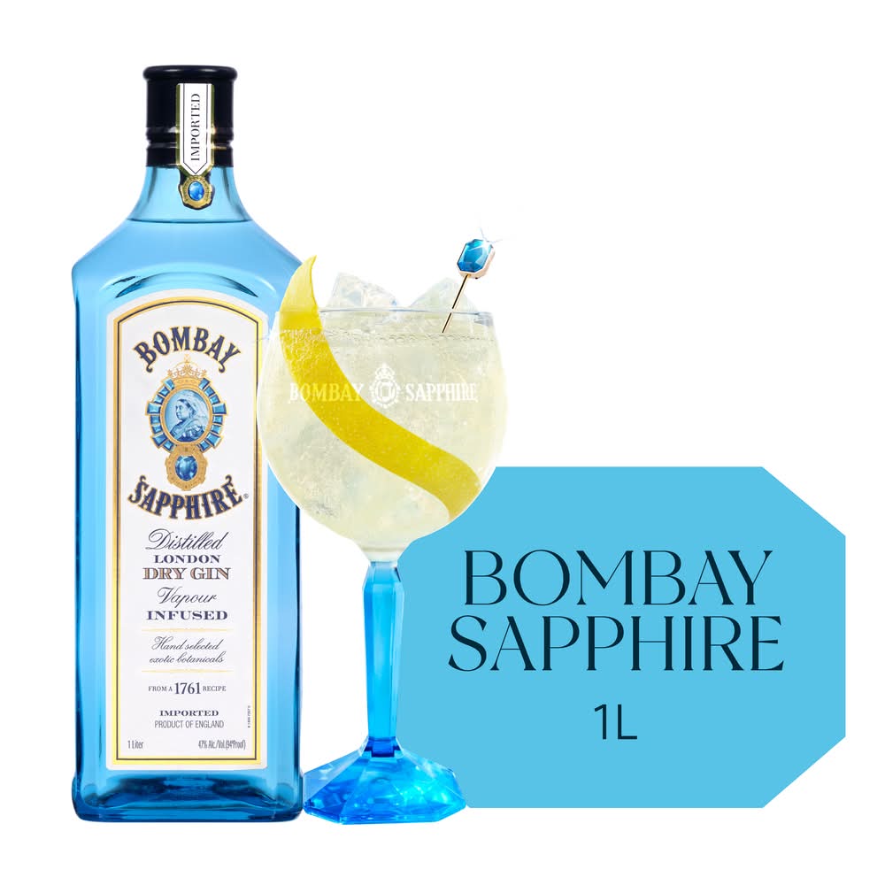 Bombay Sapphire Vapour Infused Distilled London Dry Gin (1 L)