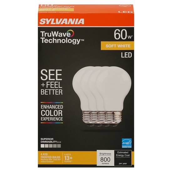 Sylvania Truwave Technology 8 Watts Led Soft White Light Bulbs (4 ct)