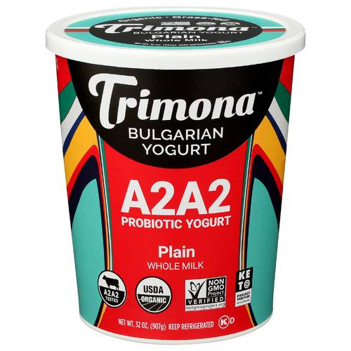 Trimona Organic Probiotic Plain Whole Milk Bulgarian Yogurt