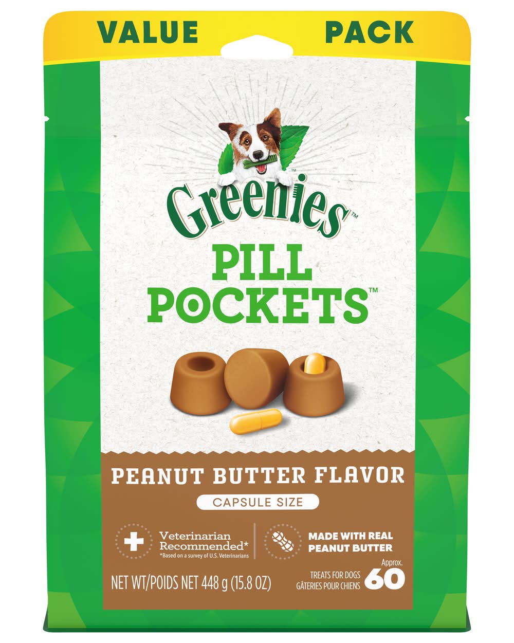Greenies Pill Pockets Treats For Dogs, Peanut Butter (15.8 oz)