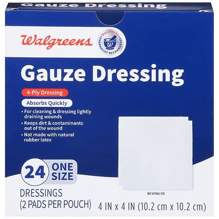 Walgreens 4-Ply Gauze Dressings, 4x4 in (24 ct)
