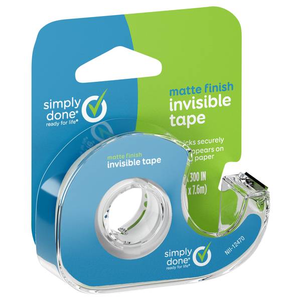 Simply Done Matte Finish Invisible Tape, Size 3/4x300 in