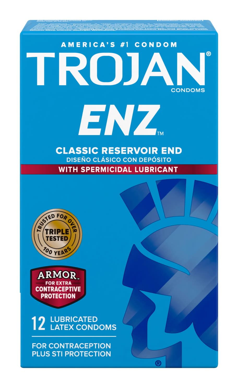 Trojan Enz Spermicidal Lubricated Latex Condoms