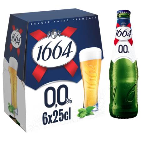 Bière blonde sans alcool 1664.0 - le pack de 6 bouteilles de 25cL