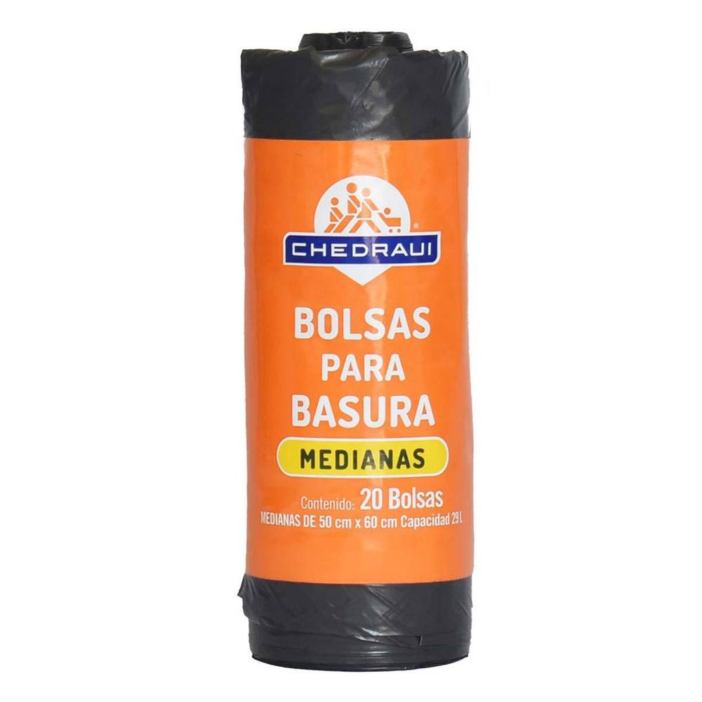 Chedraui bolsas para basura 29 l (Medianas-50x60 cm)